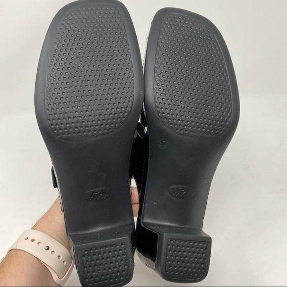 Vital Joy Mules Sandals Lack Schwarz - Picture 6 of 15